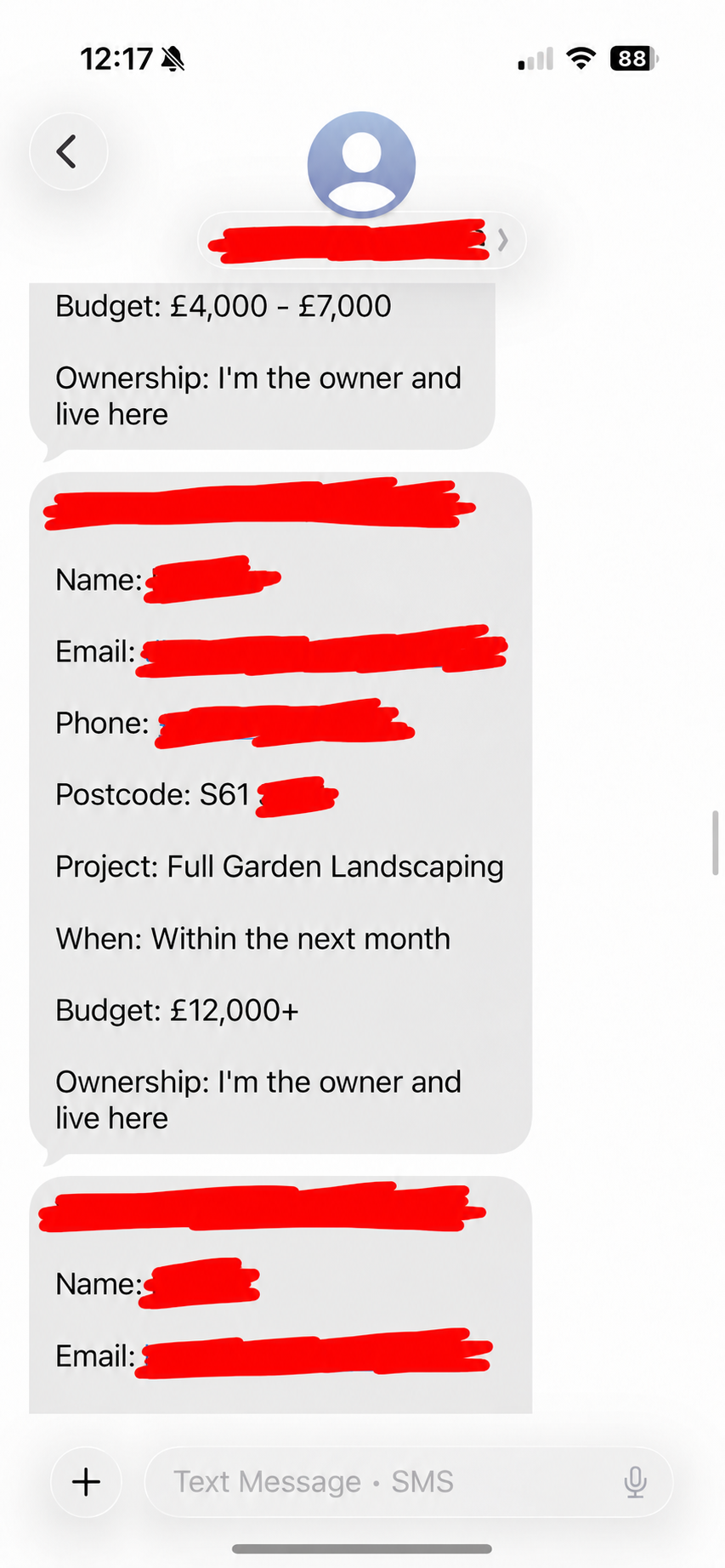 Landscaping — this is how you will see the leads